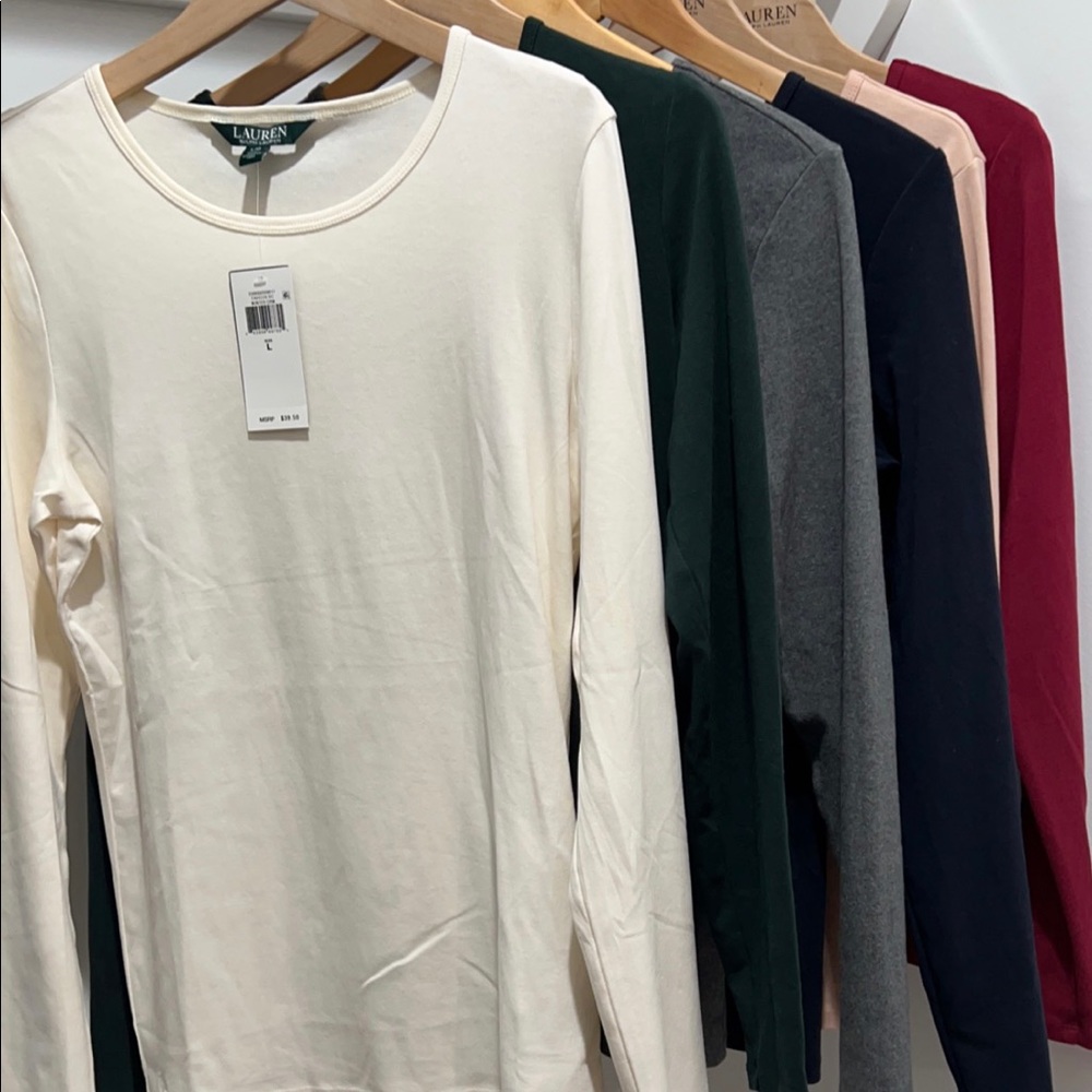 —BUNDLE 6 SET —-Ralph Lauren Women’s Fitted long Sleeve (new&like new) Size L